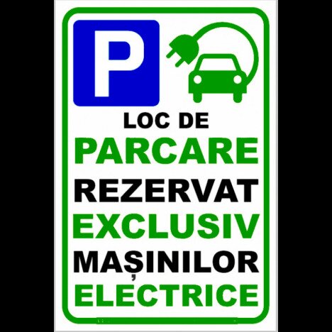 Indicator pentru loc de parcarea  masinilor electrice